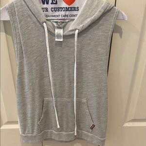 Hard Tail Gray Sleeveless Hoodie Top